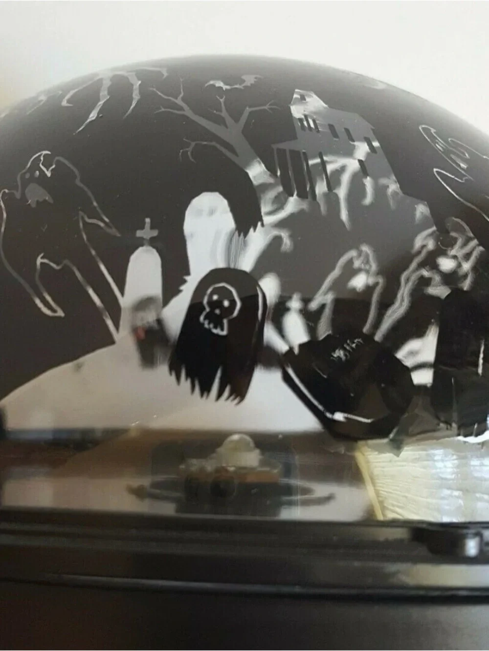 Gemmy Halloween Light Plastic Dome Scene Light Spooky Show-Does Not Rotate